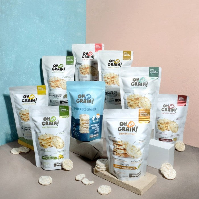 OH MA GRAIN! CRACKERS BERAS 50G | KERIPIK SNACK CEMILAN DIET SEHAT