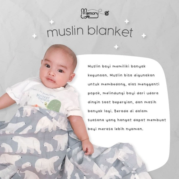 MemoryLife Essentials - Premium Baby Muslin Blankets Swaddle Bedong