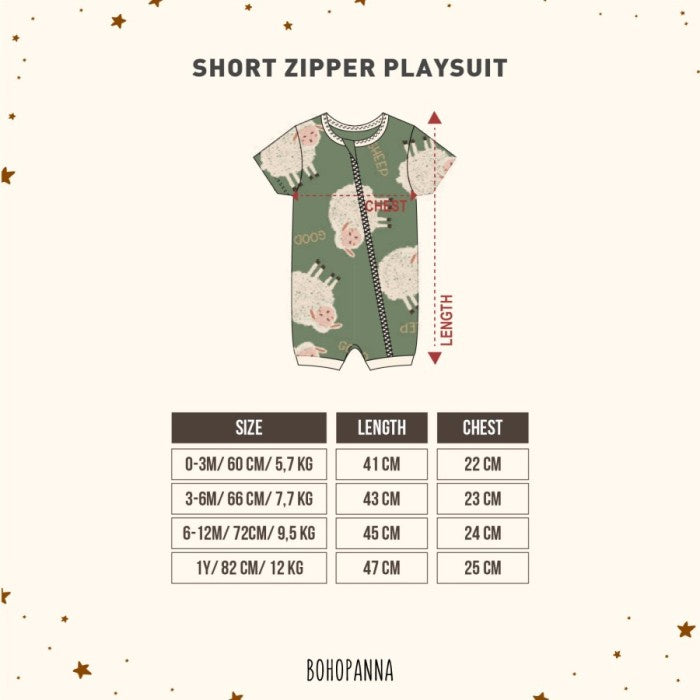 Boho panna bohopanna Short Zipper Playsuit Animal jumpsuit