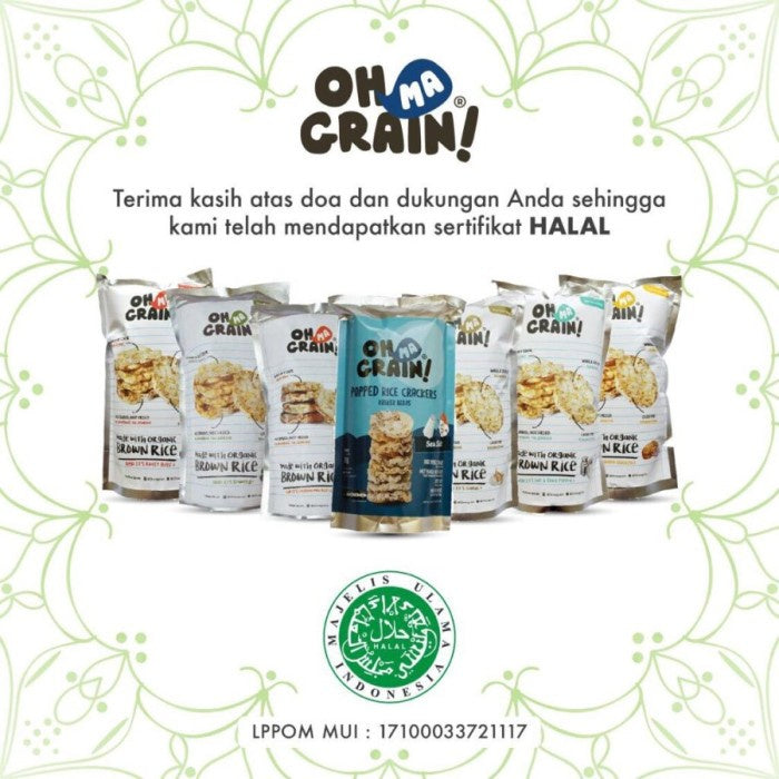 OH MA GRAIN! CRACKERS BERAS 50G | KERIPIK SNACK CEMILAN DIET SEHAT