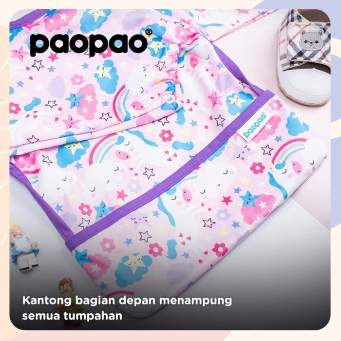 Paopao Long Sleeve Bib Celemek Baju Anak Bayi Makan