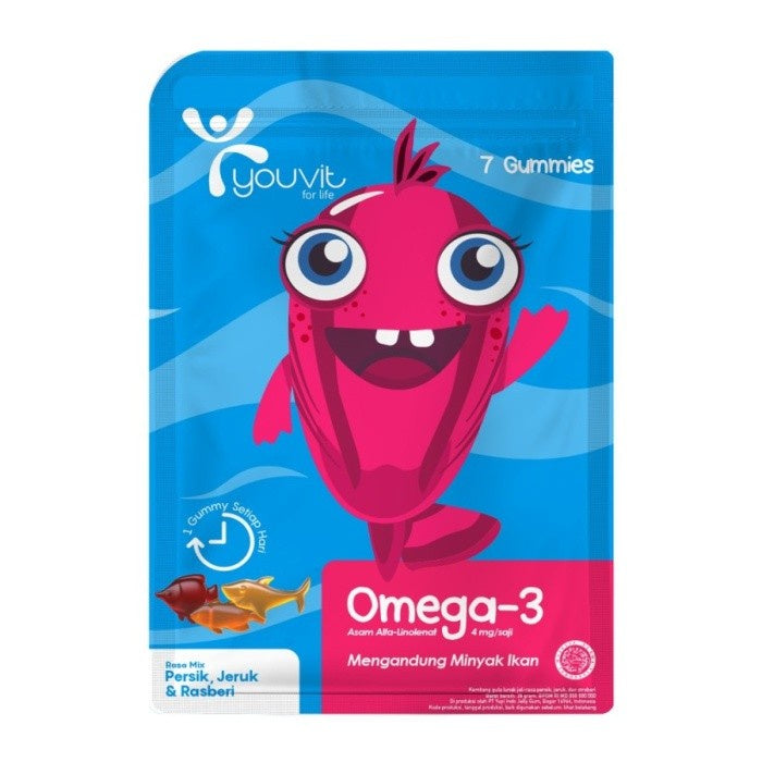 Youvit Omega-3 Anak 7 Hari untuk Otak & Mata Anak GRATIS Stiker