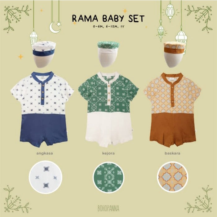 BOHOPANNA - RAYA COLLECTION - RAMA BABY SET Baju Lebaran Bayi Laki