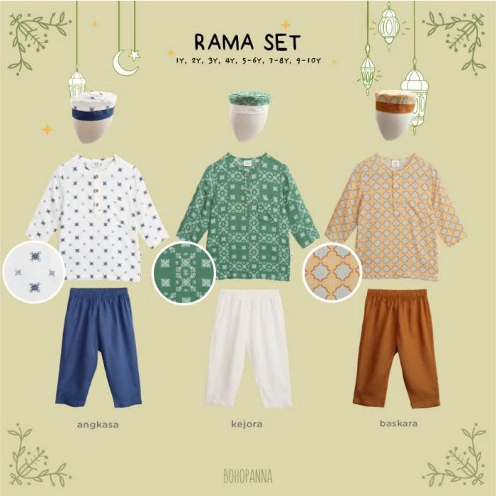 BOHOPANNA - RAYA COLLECTION - RAMA SET - Set Anak Baju Lebaran Laki