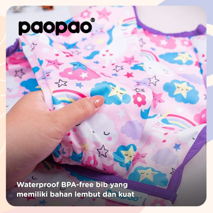 Paopao Long Sleeve Bib Celemek Baju Anak Bayi Makan