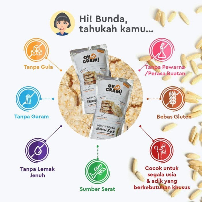 OH MA GRAIN! CRACKERS BERAS 50G | KERIPIK SNACK CEMILAN DIET SEHAT
