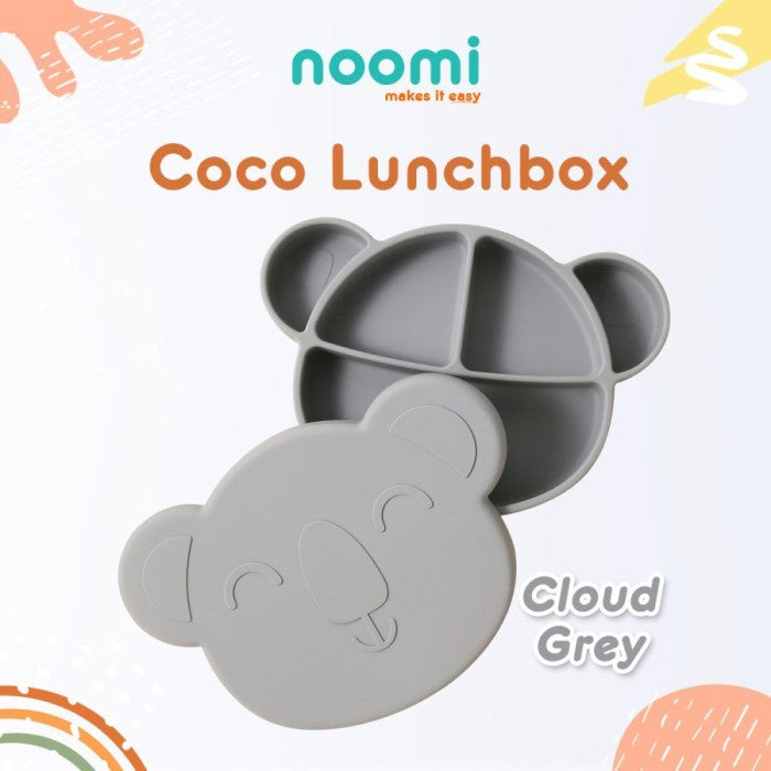 Noomi Coco Lunch Box Kids Tempat Makan Anak +Tutup Koala Silikon Sekat