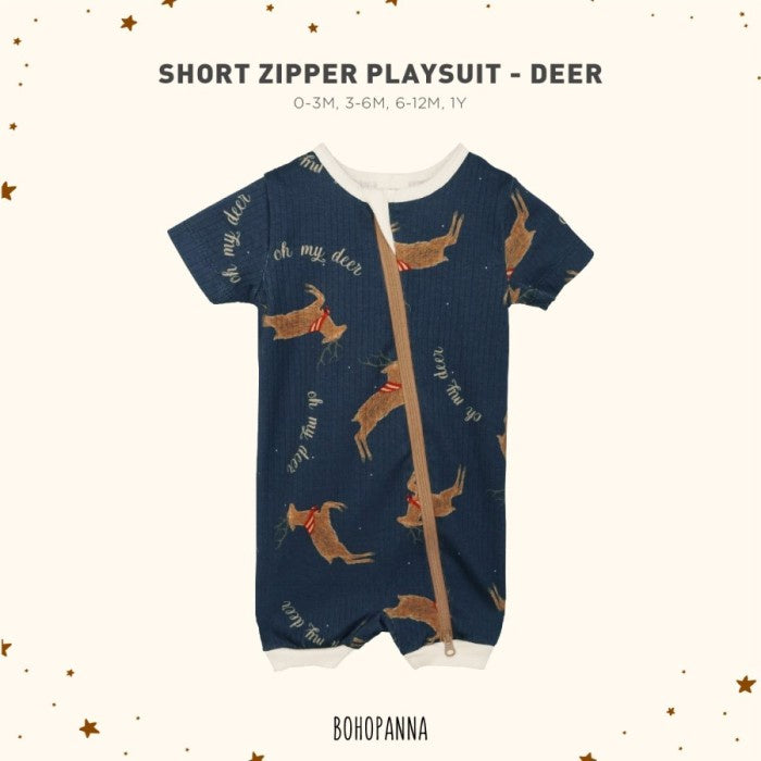 Boho panna bohopanna Short Zipper Playsuit Animal jumpsuit
