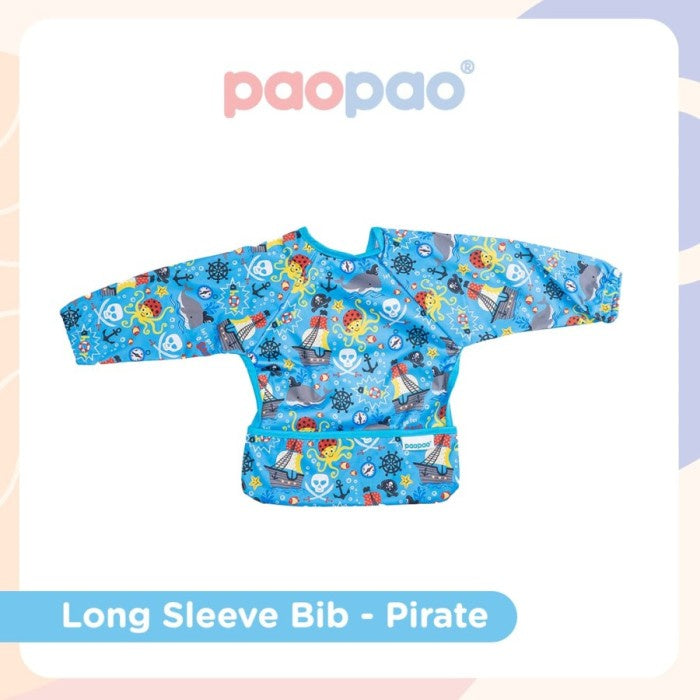 Paopao Long Sleeve Bib Celemek Baju Anak Bayi Makan