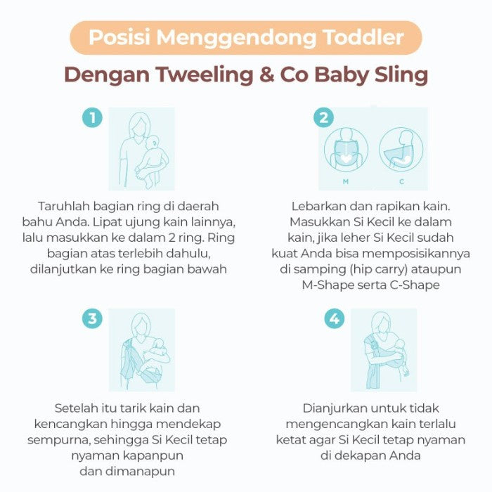 TWEELING Gendongan Bayi Ring Sling / Baby Sling