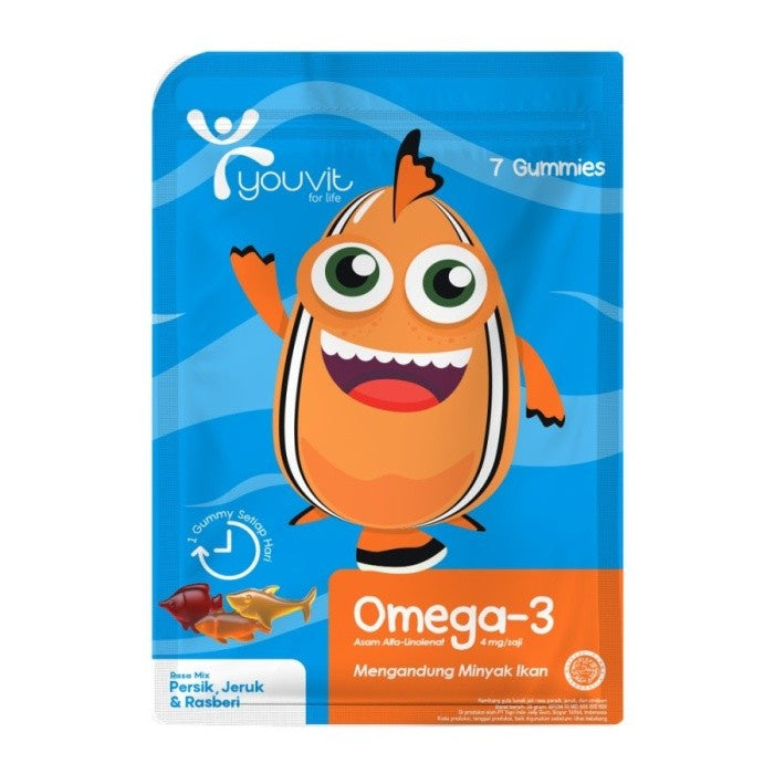 Youvit Omega-3 Anak 7 Hari untuk Otak & Mata Anak GRATIS Stiker