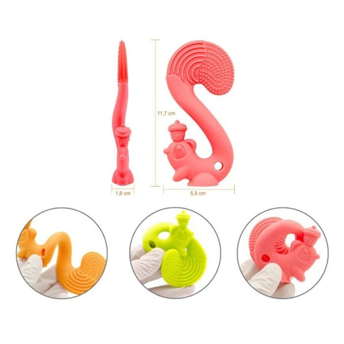 Teether bayi |Mombella Squirrel Soothing Silicone Teether Gigitan Bayi