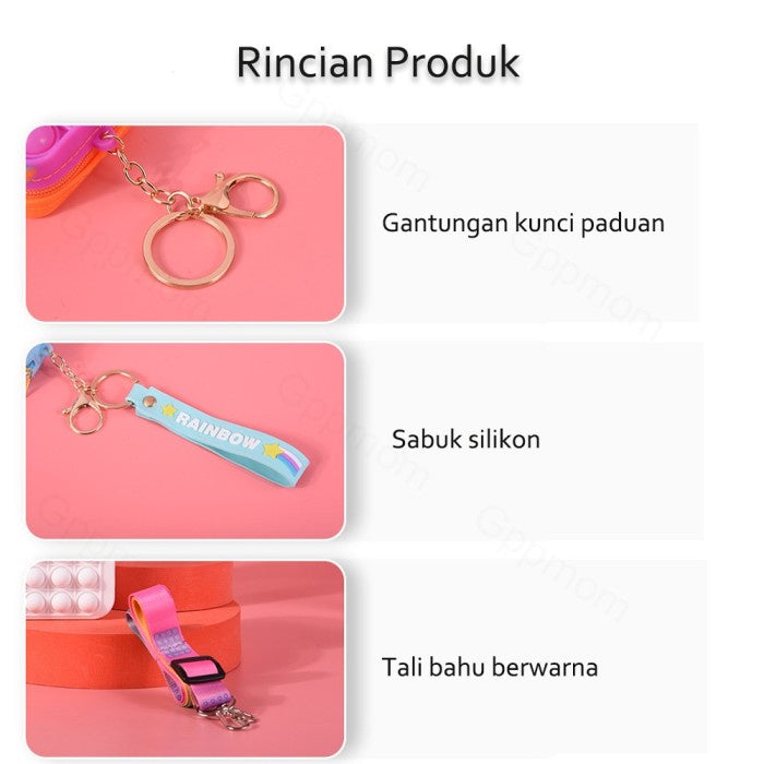 Tas Pop It Anak Tas Slempang Karakter Kelinci/ Tas Pop It Anak