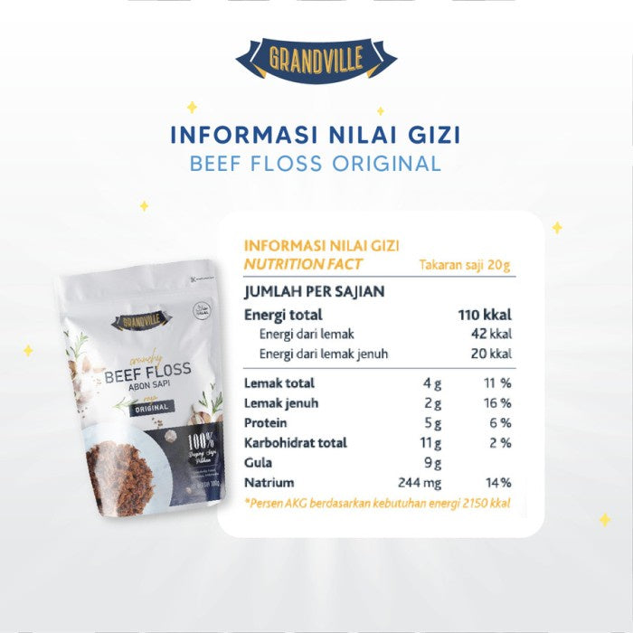 Grandville Abon Sapi Crunchy Original 100Gr
