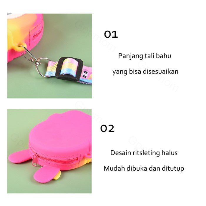 Tas Pop It Anak Tas Slempang Karakter Kelinci/ Tas Pop It Anak