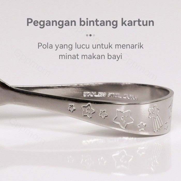 Stainless Sendok Garpu Anak Bayi Training Spoon Fork Made In Japan