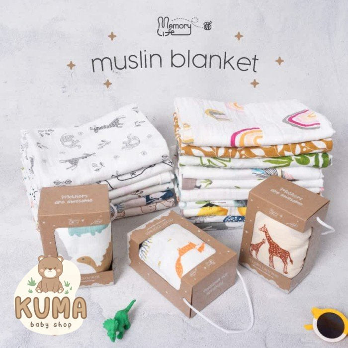 MemoryLife Essentials - Premium Baby Muslin Blankets Swaddle Bedong