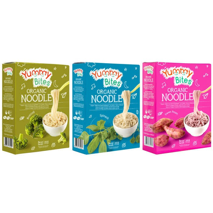 Yummy Bites Organic Baby Noodle 200gr Mie Organik MPASI Bayi