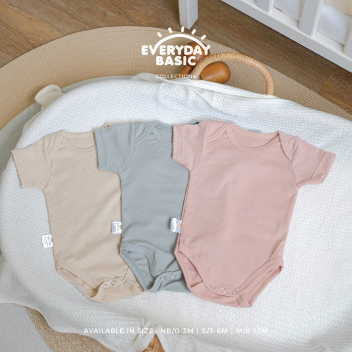 KIKI PUP - Short Sleeve Bodysuit - Romper/Playsuit/terusan bayi polos