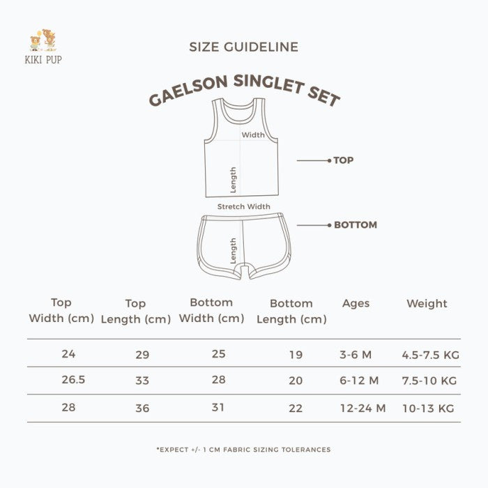 KIKI PUP - GAELSON Singlet Set - Setelan anak polos/celana sport