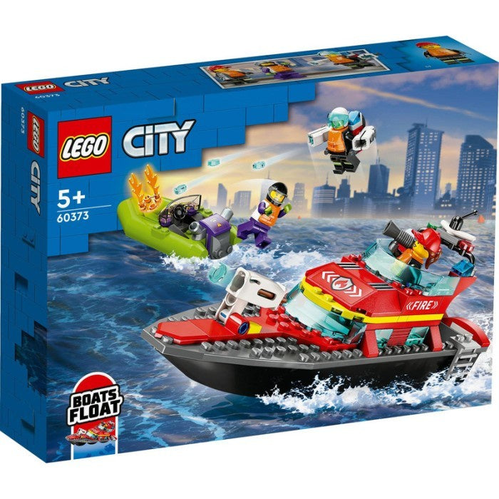 LEGO City 60373 Fire Rescue Boat Building Toy Set (144 Pieces)