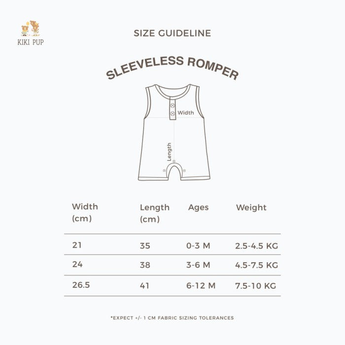 KIKI PUP - Sleeveless Romper - Onesie/Bodysuit/terusan bayi polos