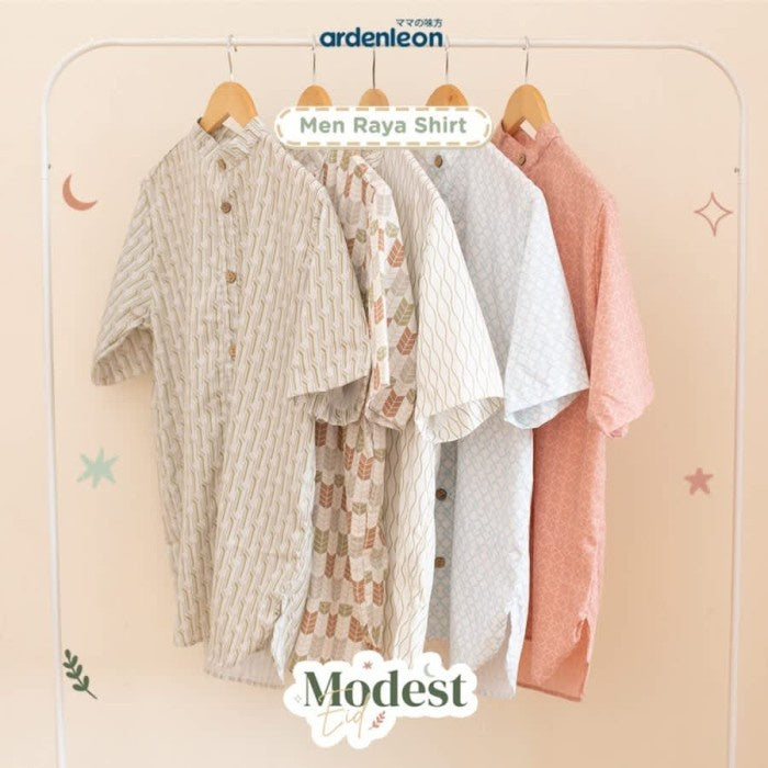 ARDENLEON Atasan Dewasa Raya Men Shirt Kemeja Lebaran Matching Family