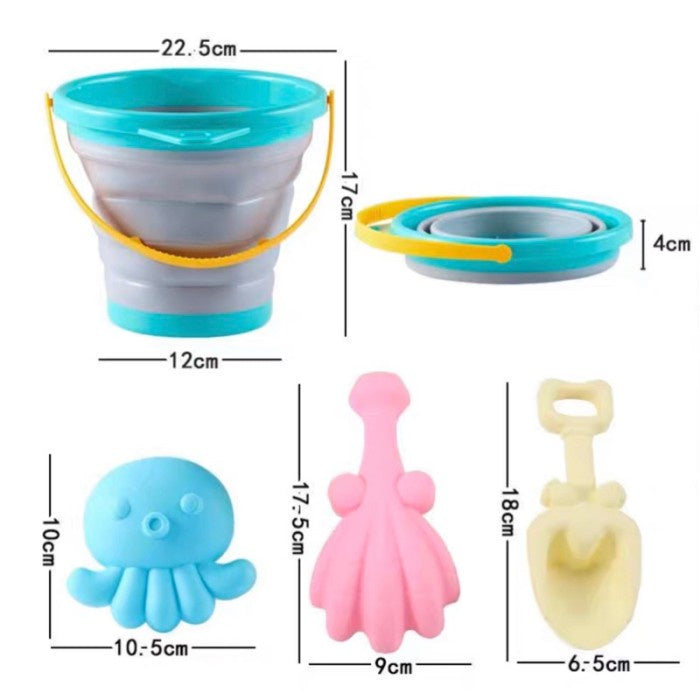 beach foldable bucket toys set children mainan pantai pasir anak