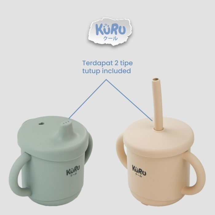 Kuru Baby Silicone Sippy Cup Set | Gelas Silicone Bayi + Straw SC20