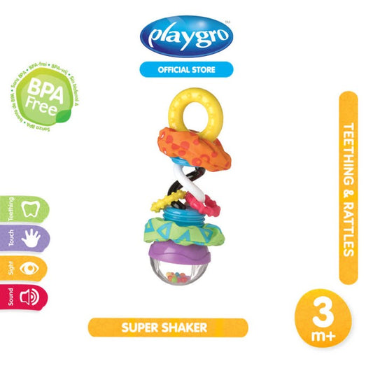 Playgro Super Shaker Mainan Gigit Bayi Warna Suara