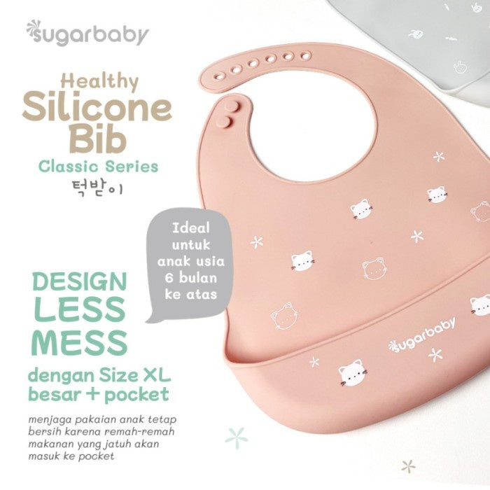 Sugar Baby Premium Silicone Bib Celemek Makan Anak K-series