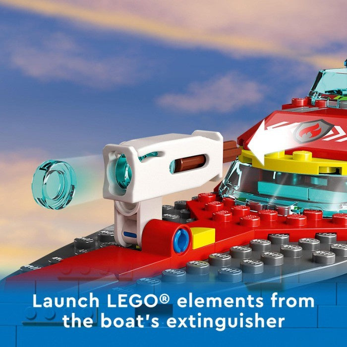 LEGO City 60373 Fire Rescue Boat Building Toy Set (144 Pieces)