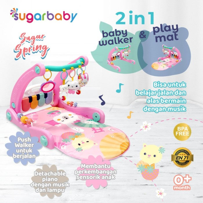 Sugarbaby 2in1 Baby Walker& Playmat/Push Walker/Alat Bantu Jalan Anak
