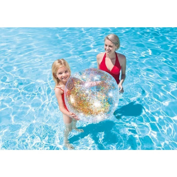 INTEX Transparent Glitter Beach Balls 58070 Bola Renang