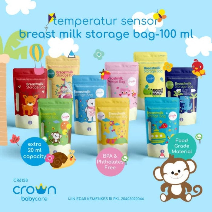 CROWN BABY Kantong Asi 100+20 ML - Breastmilk Storage isi 30pcs