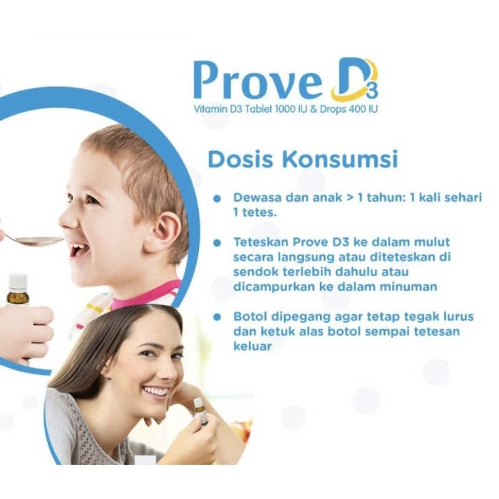 Prove D3 Drop - Vitamin D3 400 IU Tetes 12.5 ml untuk Dewasa dan Anak