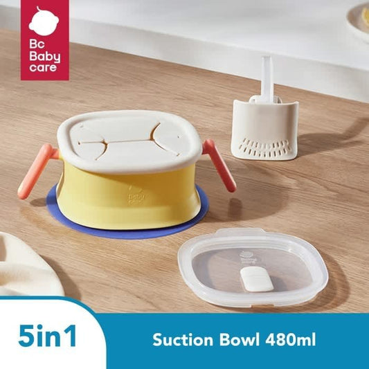 BC BABYCARE BOWL SILICONE SUCTION 5IN1 STRAW MANGKOK MAKAN BAYI MPASI