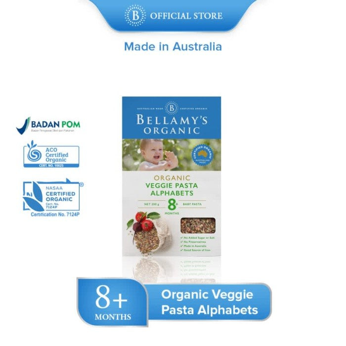 Bellamys Veggie Pasta Alphabet 200Gr