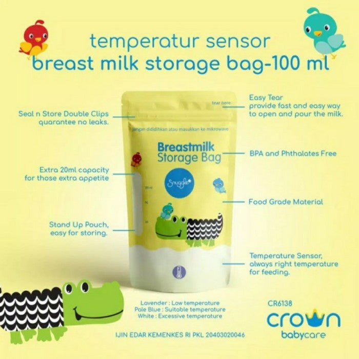 CROWN BABY Kantong Asi 100+20 ML - Breastmilk Storage isi 30pcs