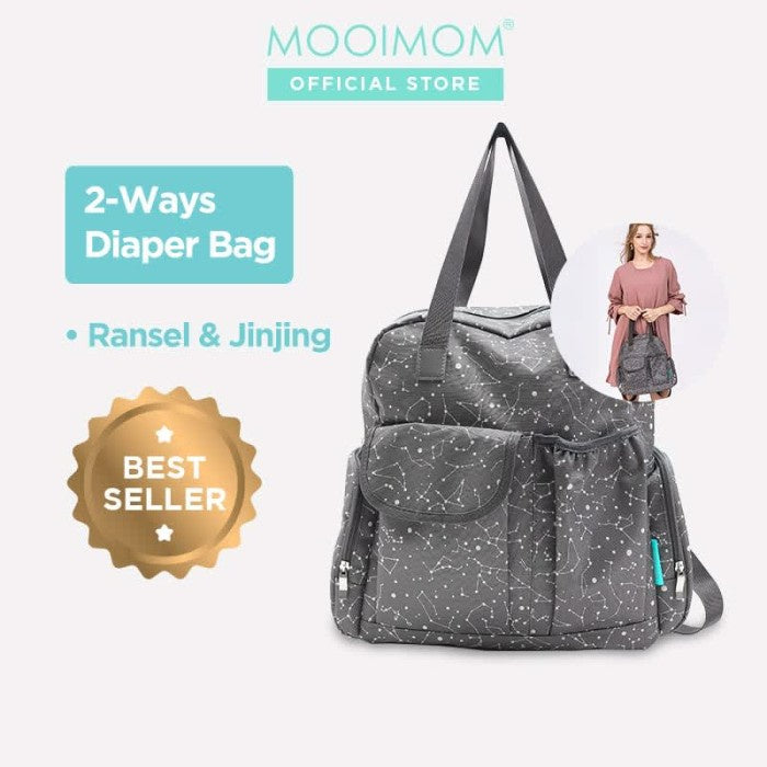 Tas Bayi | MOOIMOM 2 Ways Diaper Bag- Tas Bayi Besar Perlengkapan Bayi
