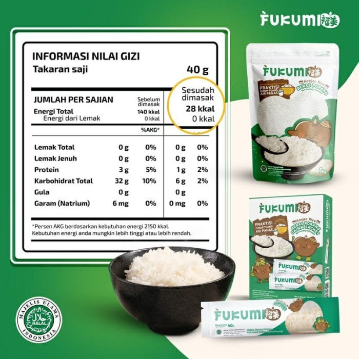 FUKUMI Beras Porang Box Sachet - Shirataki/Konjac Rice