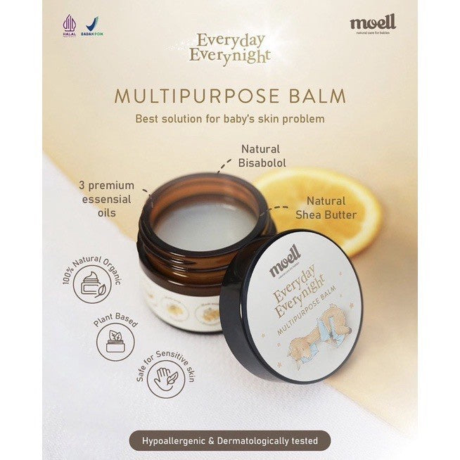 MOELL Multipurpose Balm / Balm Bayi Natural organic / cream iritasi
