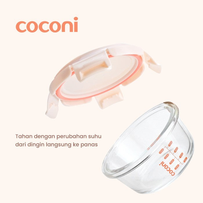 COCONI Wean Bowl Glass Container 240ml 2pcs | Wadah Mpasi Kaca