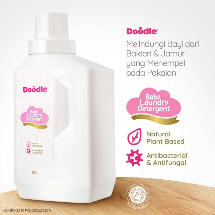Doodle Deterjen Cair Laundry 600 Ml Untuk Pakaian Bayi Baru Lahir 0-1