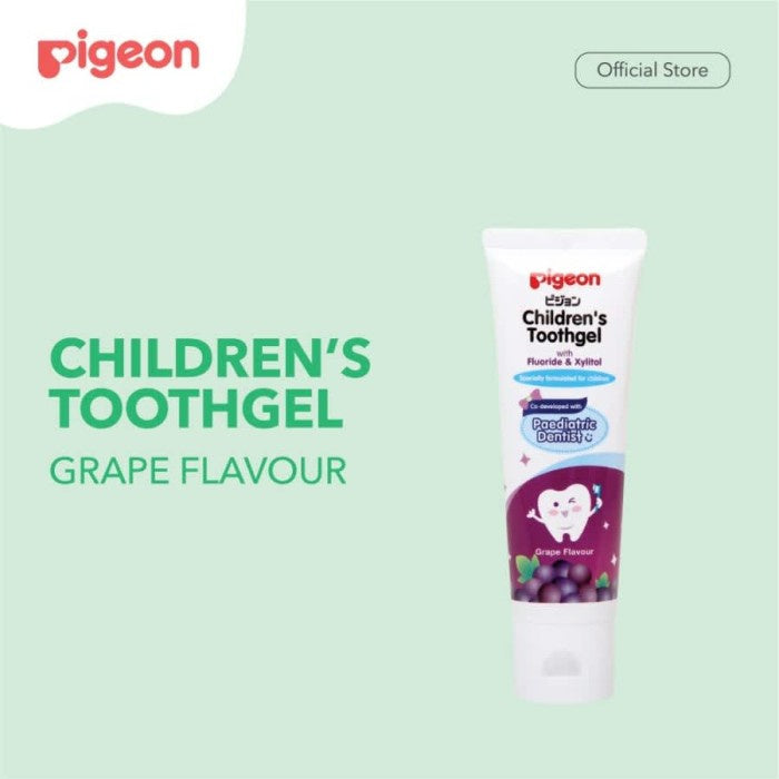 PIGEON Children's Toothgel Grape Flavour 45Gr Odol Fluoride Anak 2+