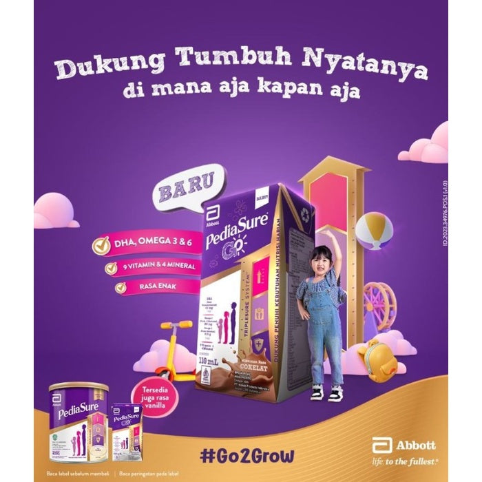 Pediasure Go Susu UHT 110ml (Coklat/Vanila) Ready to drink
