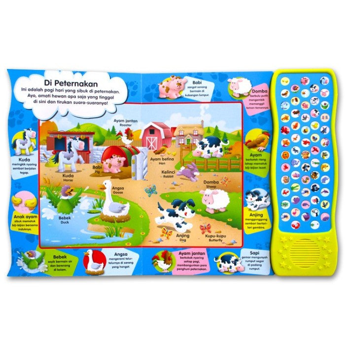 Dunia Hewan Sound Book 60 suara hewan+ nama hewan Bhs Indo & English