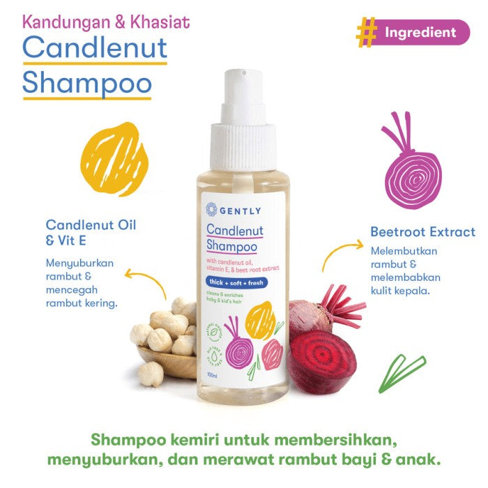 Gently Candlenut Shampoo | Shampoo Kemiri Bayi dan Anak 100ml