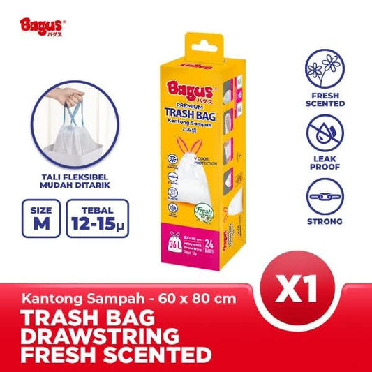 Bagus Premium Trashbag Scented Kantong Sampah dengan Tali M 60x80 24s