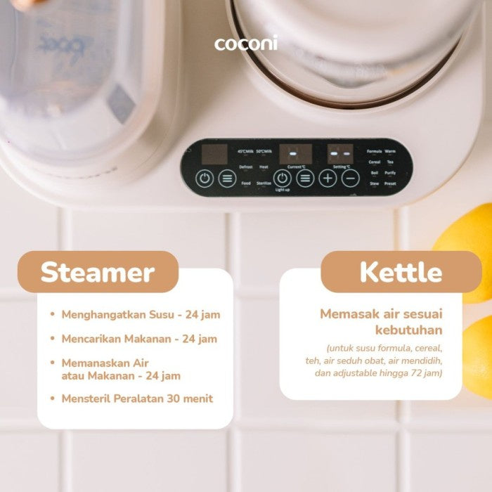 COCONI Smart Kettle Milk Wamer Sterilizer | Teko Listrik Multifungsi